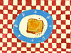 Partially Eaten Cheese Sandwich, Unsliced -  watercolor