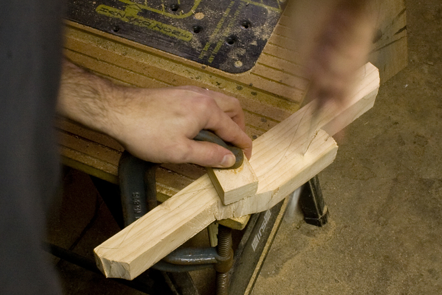 Cross Purposes - Attempting to hand-saw out the top arch
