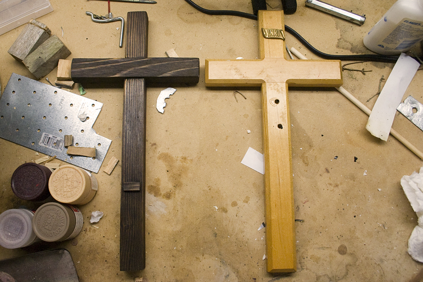 Cross Purposes - first crucifix vs original