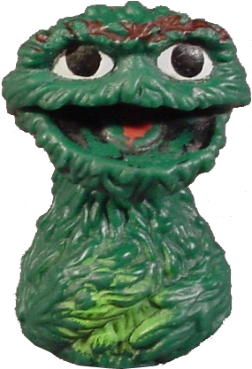 Oscar the Grouch finger puppet, 1970's