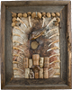 Set Me Free - cork, canvas, wood, mushrooms, crustacean, fish - found object sculpture